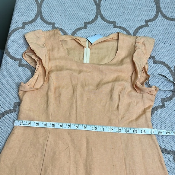 Urban Renewal Linen Peach ruffle flutter sleeves Dress - Picture 8 of 13
